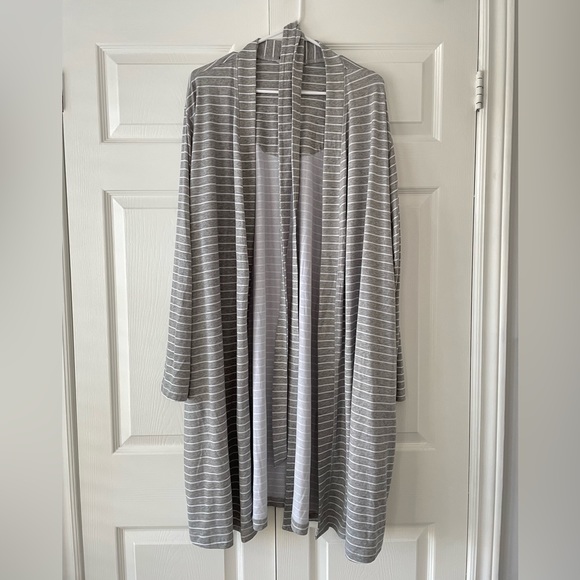 Gray Striped Women's Robe - Picture 1 of 2